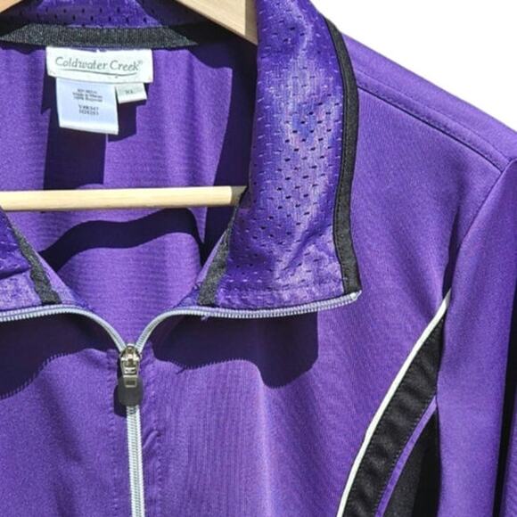 Coldwater Creek Athletic Jacket Full Zip Sporty Purple Black Women's Size XLarge - Picture 3 of 7